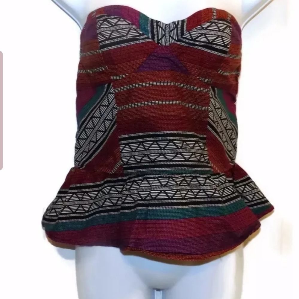 Charlotte Russe Multi-colored strapless top